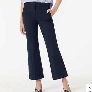NWT J.Crew kickout crop pant in bi-stretch cotton, navy